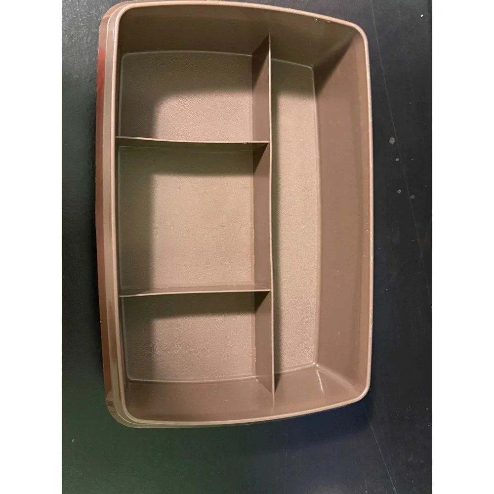 Vintage TupperCraft Tupperware Tan Food Organizer Tray 768-2 767-1 USA NO LID